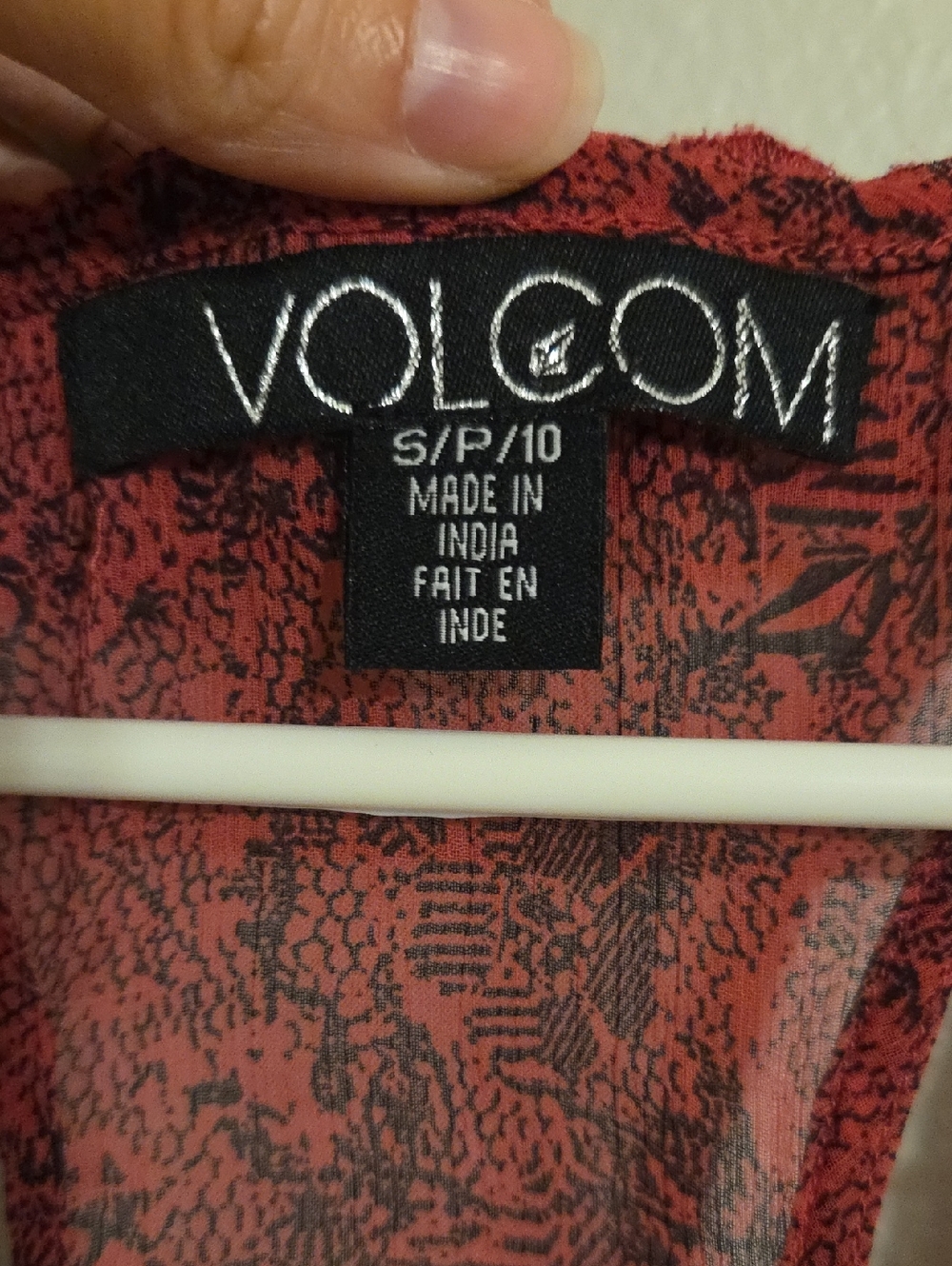 Volcom Pink And Black Patterned Sheer Ruffle-Trim Racerback Tank - Picture 4 of 4
